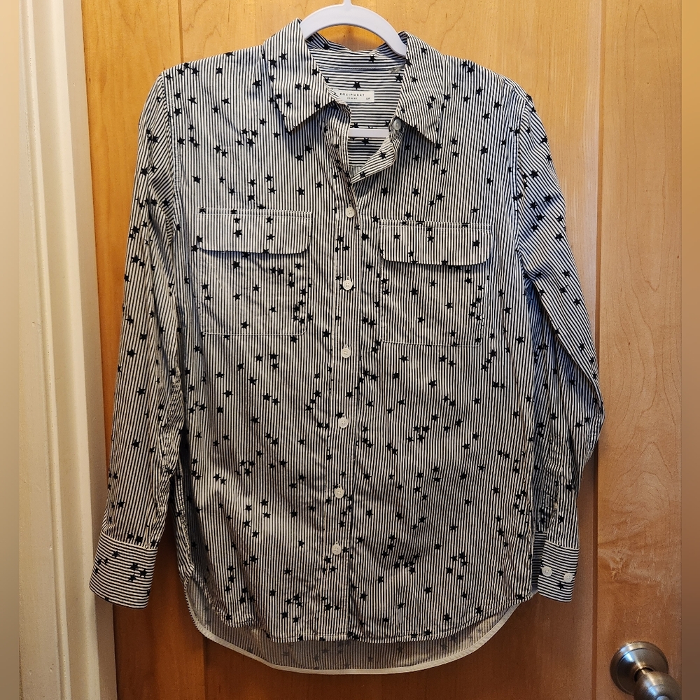 100% cotton Equipment stripes and stars shirt
